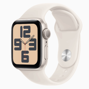 Apple Watch SE 2 GPS 40mm (2nd Gen) Starlight Aluminium with Starlight Sport Band  (Starlight Strap, Free Size)