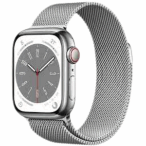 Apple Watch Series 8 GPS + Cellular with ECG app, Temperature sensor, Crash Detection  (Silver Milanese Strap, Regular)